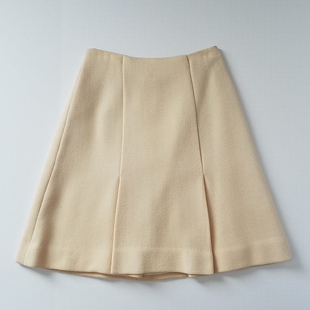 Vintage Skirt 100% wool - Pale Peach, ivory